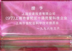 宏泉集团 1998.5 1997年度 普陀区十强民营科技企业