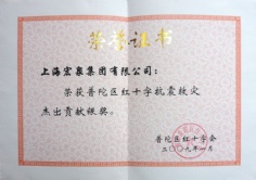 2009.1 宏泉集团 普陀区红十字抗震救灾杰出贡献银奖