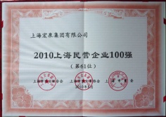 2010.8 宏泉集团 2010上海民营企业100强
