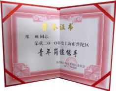 2011.4 陈琳 2010年度上海市普陀区青年岗位能手