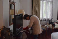 2015.12.9 第一党支部和第四党支部联合开展文明生产大扫除活动