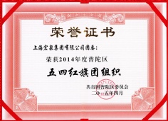 2015.3 团委 2014年度普陀区五四红旗团组织