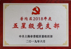 2019.6 投资管理党支部 普陀区2018年度五星级党支部